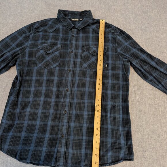 Vans Long Sleeve Plaid Shirt Black and Blue - Size XL - Picture 12 of 14